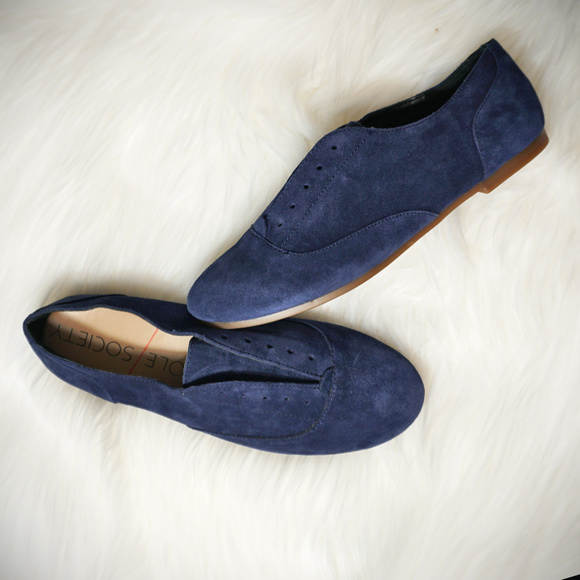 Sole Society Shoes - Sole Society Elena blue suede oxford shoes